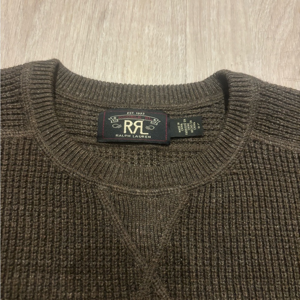 Ralph Lauren Double RL Dark Brown Crewneck Sweater - Picture 2 of 4